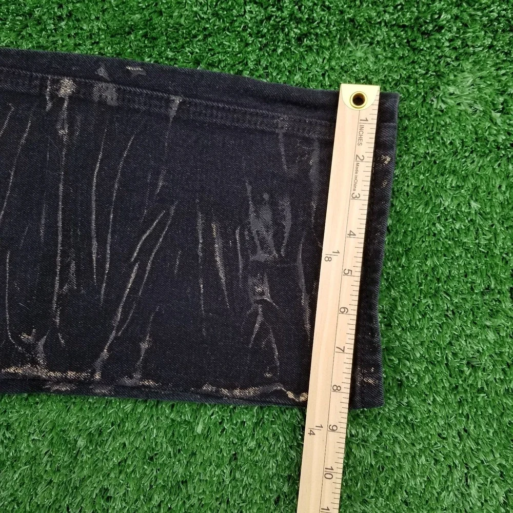 Blue Stitch Jeans Mens 36x32 Black Slim Straight Distressed Zippered Style